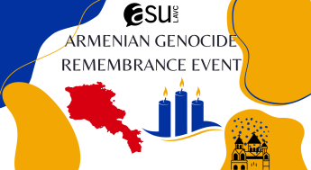 Blue and yellow colors with map of armenia and 3 blue candles