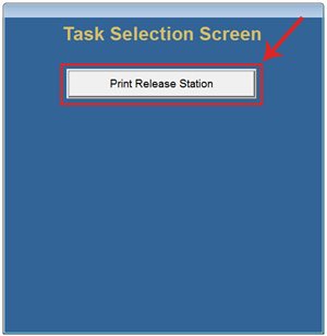 Task Selection Screen for Print