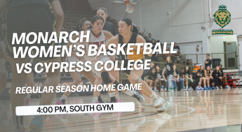 Monarchs Women's Soccer competes against Cypress College, following the time at 4 pm in the South Gym.