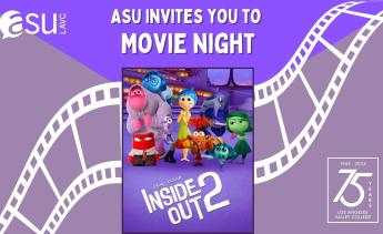 purple and white poster for asu movie night