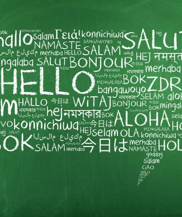 Speech Bubble with "hello" in different languages