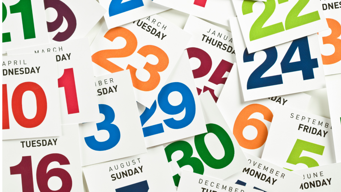 colorful calendar dates