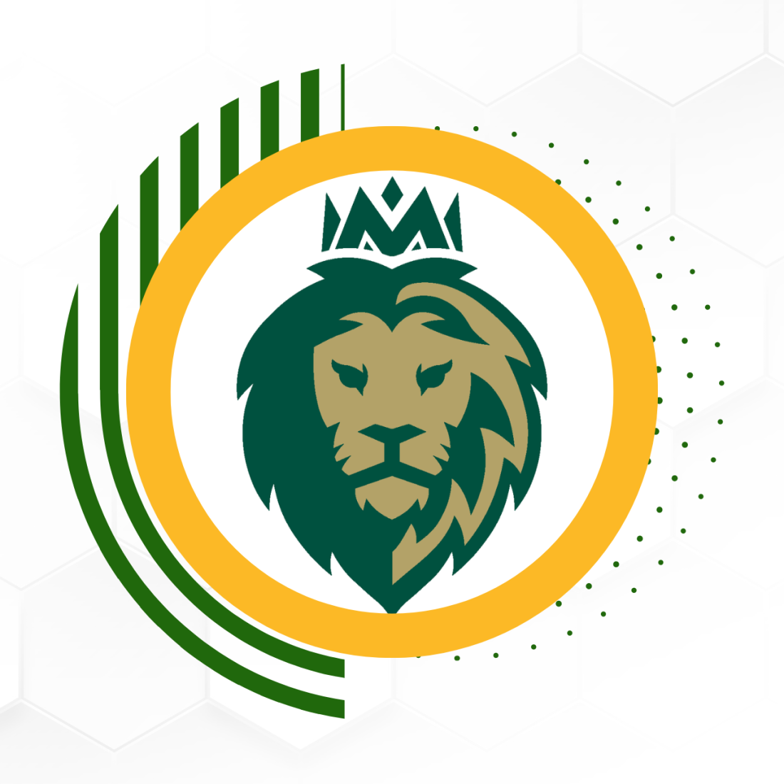 Green and Gold crowned lion