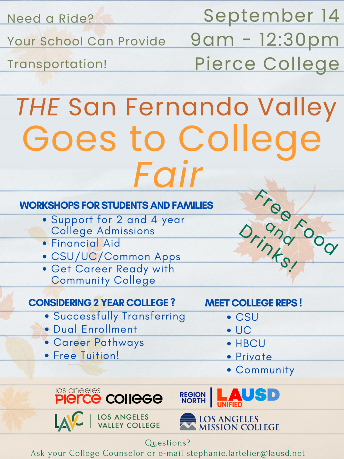 The San Fernando Valley Goes to College Fair flyer